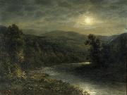 unknow artist Moonlight on the Delaware River painting